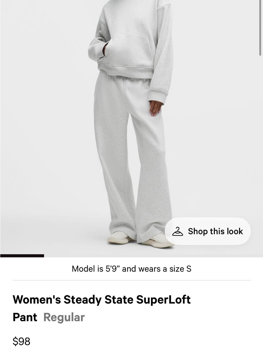 lululemon athletica Wide-Leg SuperLoft Pants - Light Gray